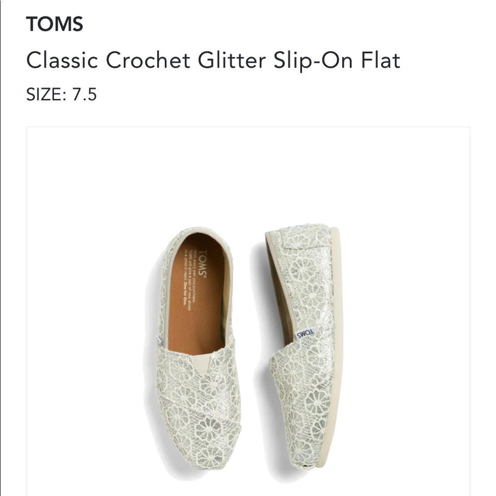 Toms Glitter Slip On Flat